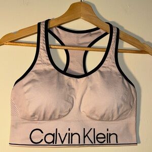 Calvin Klein Performance Sports Bra, Size Large, Light Pink